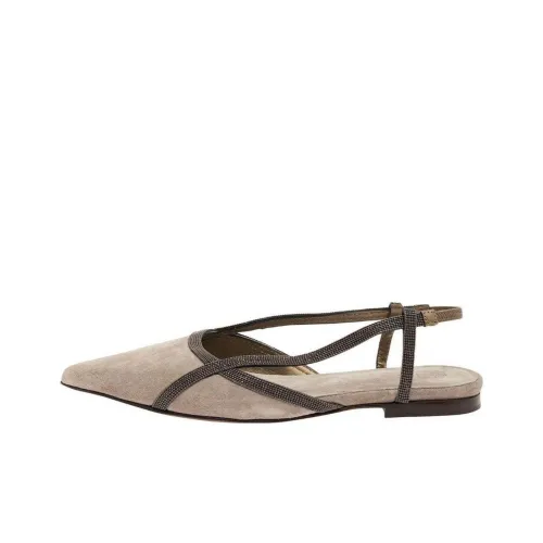 Brunello Cucinelli Женские повседневные туфли, цвет тауп, женские