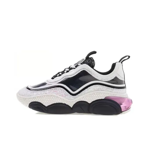 MOSCHINO Устойчивый к истиранию Низкий Топ Повседневная Обувь Женская Черный Белый Розовый