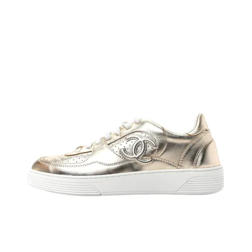 CHANEL Низкие кроссовки для скейтбординга женские золотые