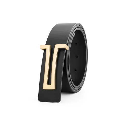 Cows Reign Золотой Плавный Застежка Пластина Fashion Business Коровья Кожа Ремни Мужской Ширина 3,4CM