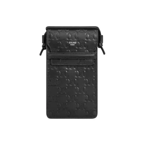 CELINE Чехол для телефона из телячьей кожи мужской черный