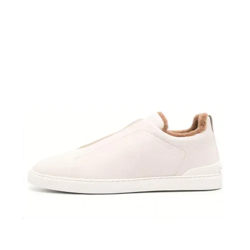 Zegna Triple Stitch Low Топ Скейтборд Кроссовки Мужские Белые