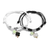 Черный и белый светящийся браслет для пары [Клевер]