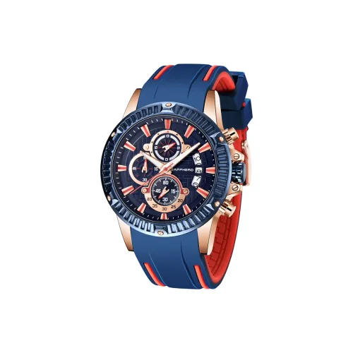 SAPPHERO Кварцевый механизм Мужские часы 47 мм Черный