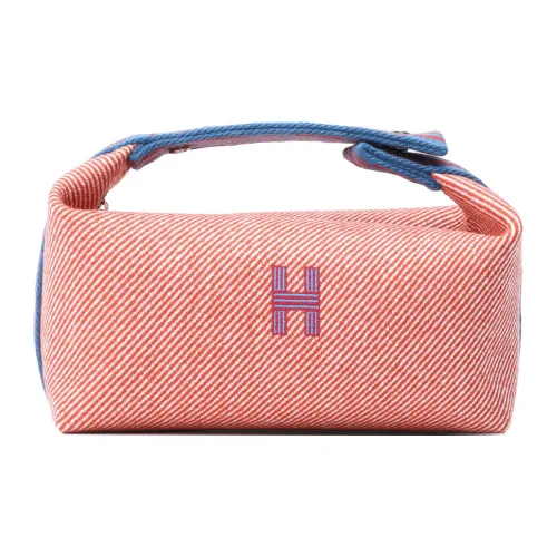 HERMES Невеста a Brac Шерсть Саржа Сумка Туалетная сумка Маленькая Женская Апельсин