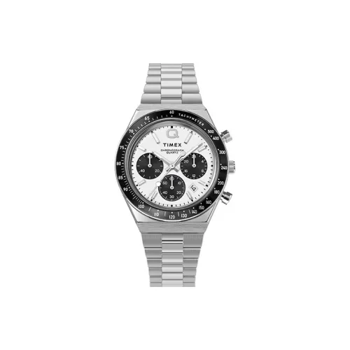 TIMEX Мужские часы Кварцевый механизм Ремешок из нержавеющей стали 40 мм Белый циферблат