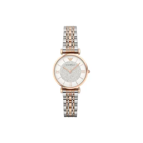 EMPORIO ARMANI Women's Watch Кварцевый механизм ремешок из нержавеющей стали 32 мм белый циферблат