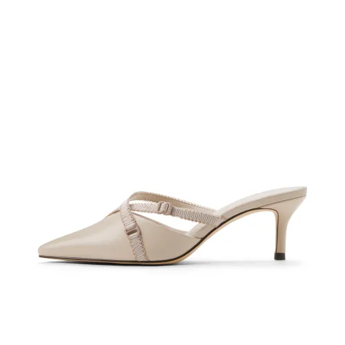 CHARLES KEITH Композитная подошва Домашние тапочки 6,3 см Женские Серебряный Серебряный Телесный Телесный цвет Черный