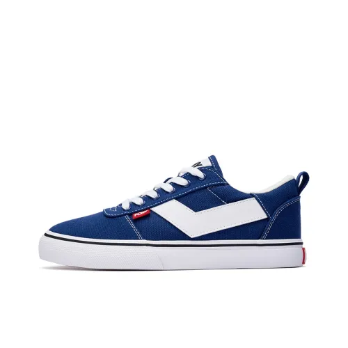 PONY Skate Slip-Resistant Shock Absorbers Low-Top Skateboarding Shoes Unisex Blue White PONY Skate Slip-Resistant Shock Absorbers Низкие Кроссовки для Скейтбординга Унисекс Синий Белый