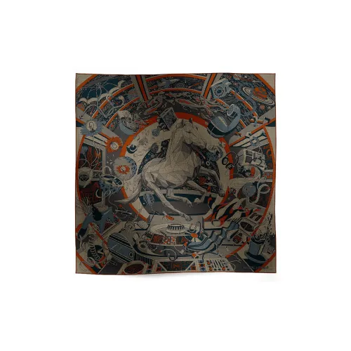 HERMES Шелковые шарфы Унисекс Разноцветные