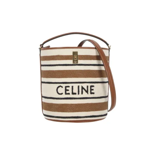 CELINE Телячья кожа Клатч Сумка на плечо Женская Коричневый Белый