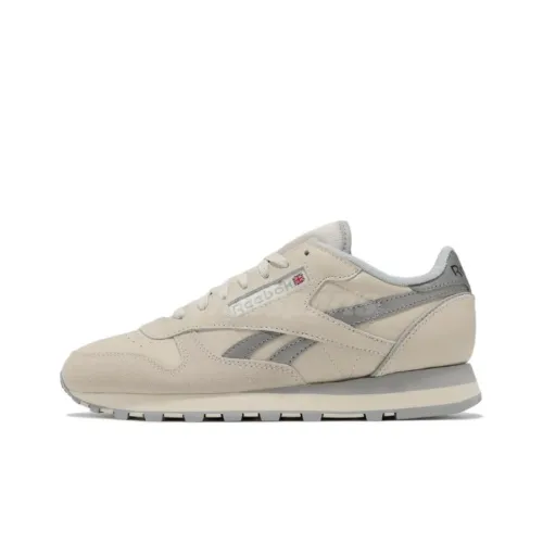 Reebok Classic Leather Амортизация Износостойкие Низкие Кроссовки для Бега Мужские Серые