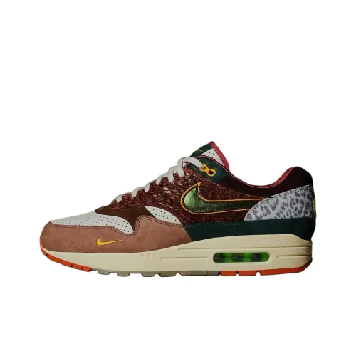 Division Street x Nike Air Max 1 Устойчивый к истиранию Дышащие Низкие Кроссовки для Бега Мужские Таупово-Серый