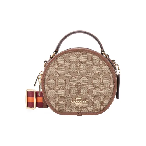 COACH Canteen ICONIC Жаккард с Утонченный Галька Кожа Сумка Сумка через плечо Сумка через плечо Маленькая Женская Хаки