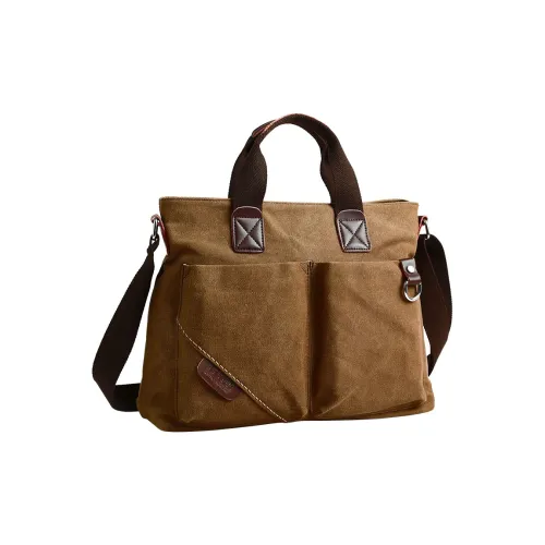 MOYYI Холст Сумка через плечо Многофункциональный Компьютерный портфель Сумка Сумка через плечо Большая Мужская Кофейная