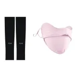 Розовая маска для лица + черные охлаждающие рукава