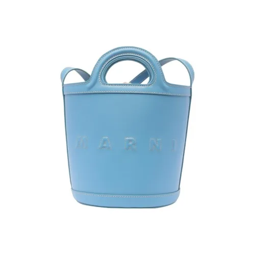 MARNI TROPICALIA Телячья кожа Ведрообразная сумка Портативная сумка через плечо Маленькая женская сумка Синий