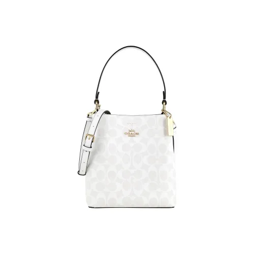 COACH Town Холст и Кожа Сумка Маленькая Женская Белая