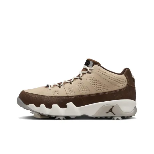 Jordan Air Джордан 9 GOLF 'Masters' Устойчивые к истиранию Низкий Топ Винтажные баскетбольные кроссовки Мужские Коричневый Белый