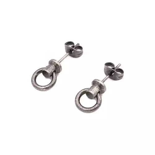 KING OF BLING Титановая сталь Серьги-гвоздики Унисекс Серебряный