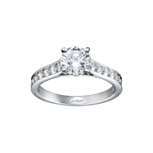 Cartier Platinum Diamond Rings Unisex Silver Картье Платина Кольца с алмазами Унисекс Серебряный