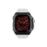 Чёрный bezel, белый ремешок.