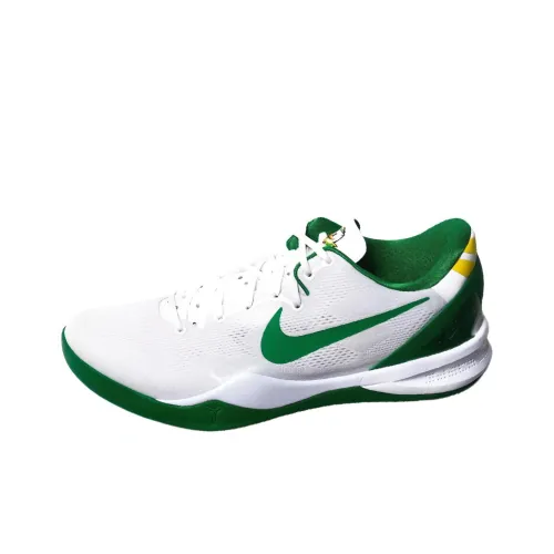 nike Kobe 8 'Oregon DUCKS' PE Пачка Устойчивый к истиранию Дышащий Низкий Топ Баскетбольные кроссовки Мужской Белый Зеленый