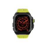 Чёрный корпус, горчично-зелёный ремень