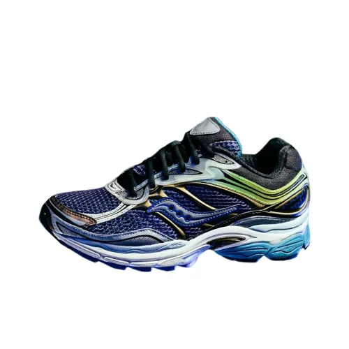 Saucony Pro Grid Omni 9 Противоскользящий Устойчивый к истиранию Низкий Топ Повседневные Беговые кроссовки Мужские Темно-синий