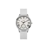 Белый ремешок, белый циферблат, женский