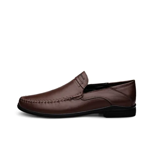Wen Nai Мужские повседневные туфли Low Top Темно-коричневые Мужские