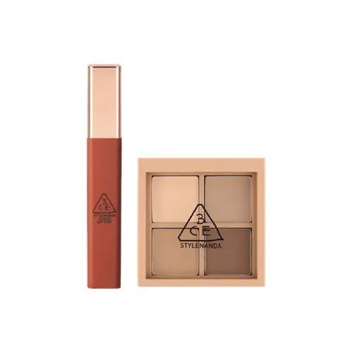 3CE 4 цвета Тени для век Eye Shadow Облако Жидкая помада Наборы макияжа Легко смешивается Матовый 3,5г+4Г