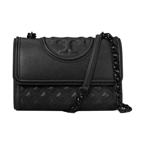 TORY BURCH Fleming с рельефной телячьей кожей сумка через плечо сумка на плечо женская черная