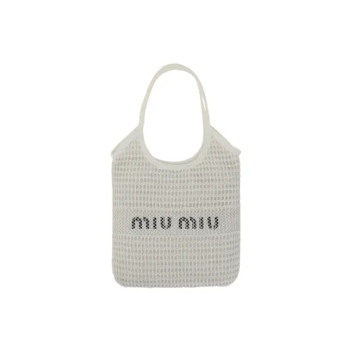 MIU MIU Рафия БЕACH BAG Тоут Сумка Сумка для покупок Сумка на одно плечо Женская Белая