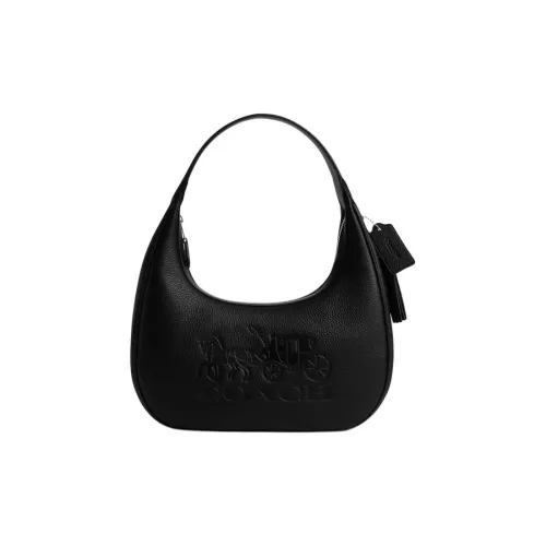 COACH CARMEN Кожа Сумка Сумка через плечо Большая Женская Серебряная и Черная