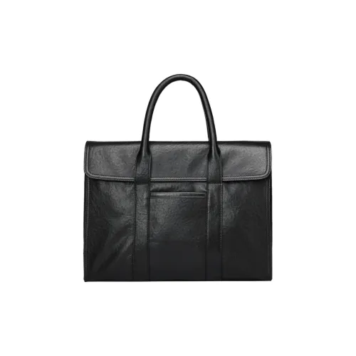 CMLZIUA Сумка из крупнозернистой текстуры коровьей кожи унисекс черного цвета