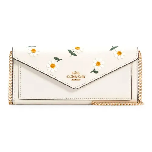 COACH Конверт Кожа Сумка конверт WOC Кошелек Сумка через плечо Women's White