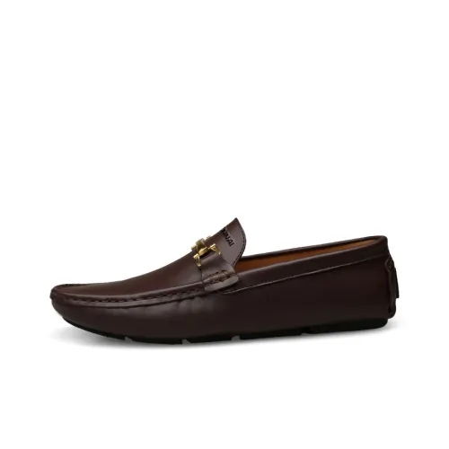 Wen Nai Мужские повседневные туфли Low Top Темно-коричневые Мужские