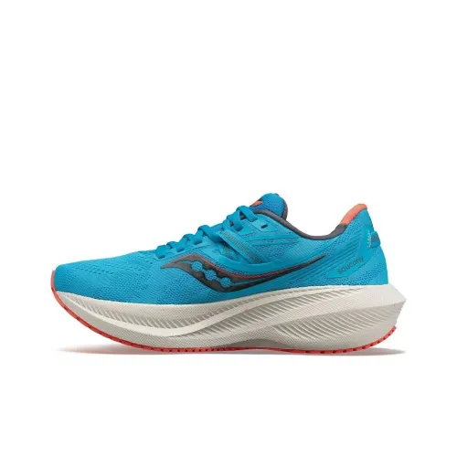 Saucony Triumph 20 Амортизация Износостойкий Низкий Топ Тренировочные Беговые Кроссовки Женские Синие