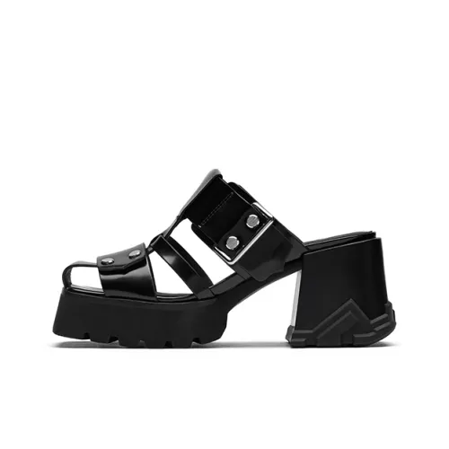 CINDY C ERIC Домашние тапочки 6 см Женские Черный