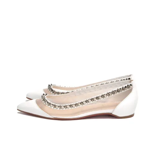 CL LUBOTING Stud Туфли на плоской подошве Женские Белые Серебряные