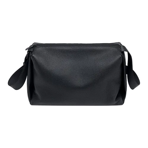 BJIAX Сумка через плечо из коровьей кожи Мужская Черная