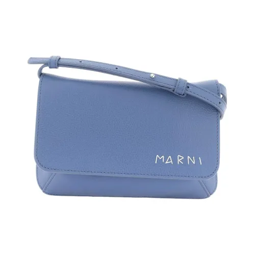 MARNI Телячья кожа Курьерская сумка Сумка через плечо Сумка на плечо Мужская Синяя