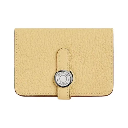 HERMES Dogon Кошелек из коровьей кожи Togo держатель для карт женский 1Z цвет Jaune Poussin (цыплячий желтый)