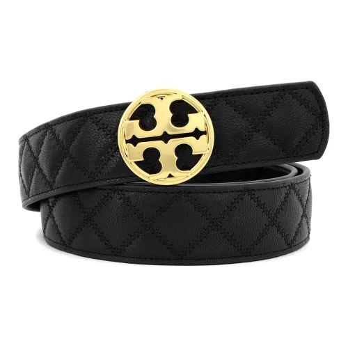 TORY BURCH Кожаные ремни Женские Черный Ширина 3,8 см