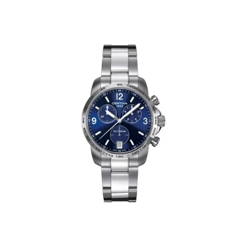 Certina Champion Series Кварцевый механизм Мужские часы Циферблат 40 мм Синий Нержавеющий стальной корпус Нержавеющий стальной ремешок
