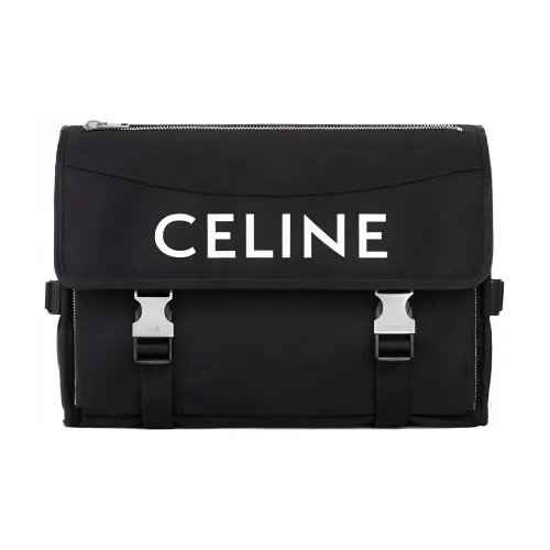 CELINE Нейлоновая сумка-мессенджер сумка через плечо большая мужская черная