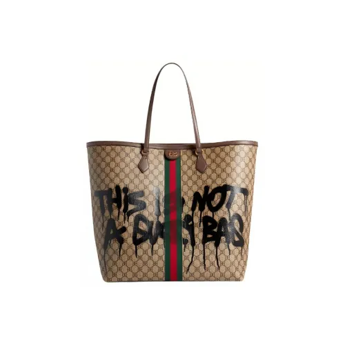 Balenciaga GUCCI Коллаборация Холст Тоут Сумка Сумка для покупок Сумка Сумка через плечо Женская Бежевая