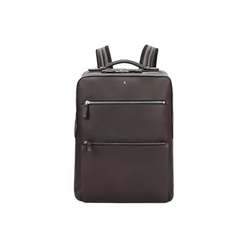 MONTBLANC Рюкзак из коровьей кожи мужской темно-серый коричневый