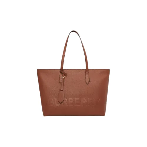 Burberry Телячья кожа Тоут Сумка Сумка для покупок Сумка на плечо Сумка среднего размера Женская Коричневая